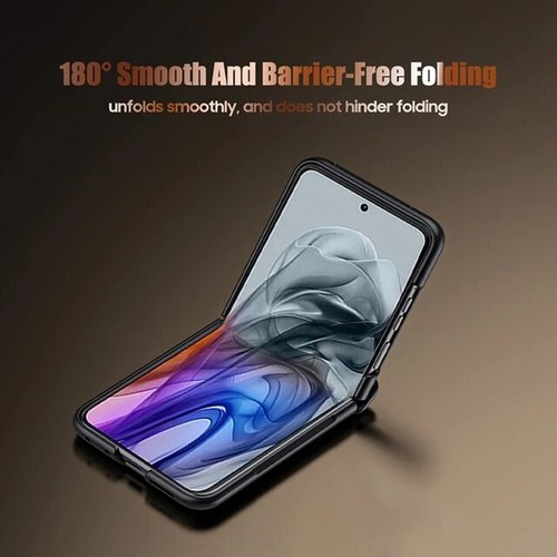 Screen Tempered Film Full Leather Hinge Case For Motorola Razr+Plus 2024 50Ultra - Picture 5 of 16