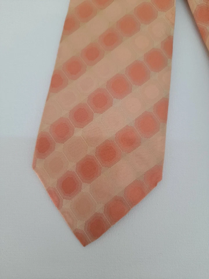 STRELLSON cravatta tie 100%seta rosa cipria geometrico necktie A183 - Imagen 3 de 4