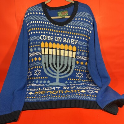 Ugly Christmas Sweater Men's XXL Happy Chanukah Come on