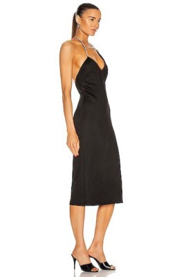 slim fit dress slacks Leading Role Diamante Strap Halter Dress Black