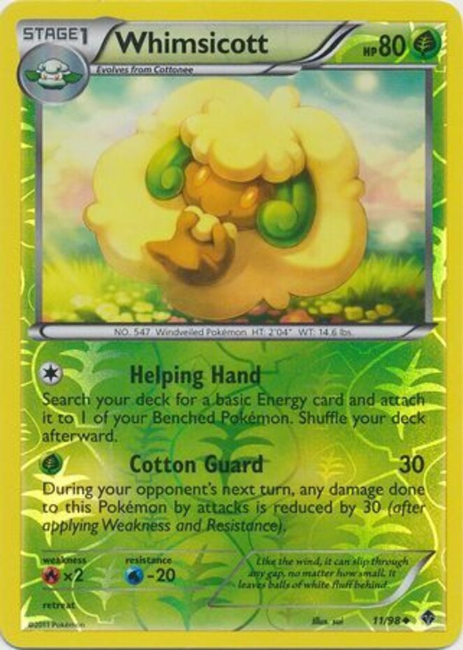 Pokemon - Whimsicott - 11/98 - Uncommon - Reverse Holo - Emerging Powers - NM
