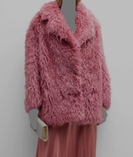 $2650 Becagli Women's Pink Caban Mohair Coat Jacket Size 44
