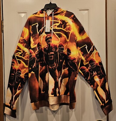 Football Jacket Men's XXXL Hooded Pullover Kin Custom