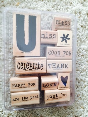 Stampin' Up ''All ABout U'' 2005 Rubber Stamp Set 12 Love Miss Bless Thank You