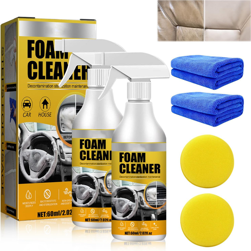 2PCS Multi-Purpose Foam Cleaner Spray for Car Interior and Seat Stain Removal