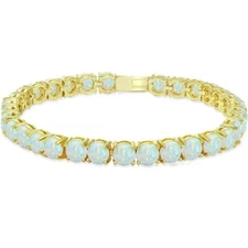 Hawaii White 8mm Opal Round Bracelet 925 Sterling Sliver Jewelry For Women Girls