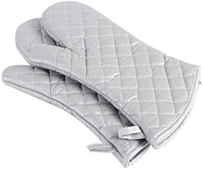 Guanti Da Forno Doppi Trapuntati 100% Cotone | Antiscottatura Con Imbottitura In Poliestere | Design A Strisce Rosse E Bianche | 18x92 Cm