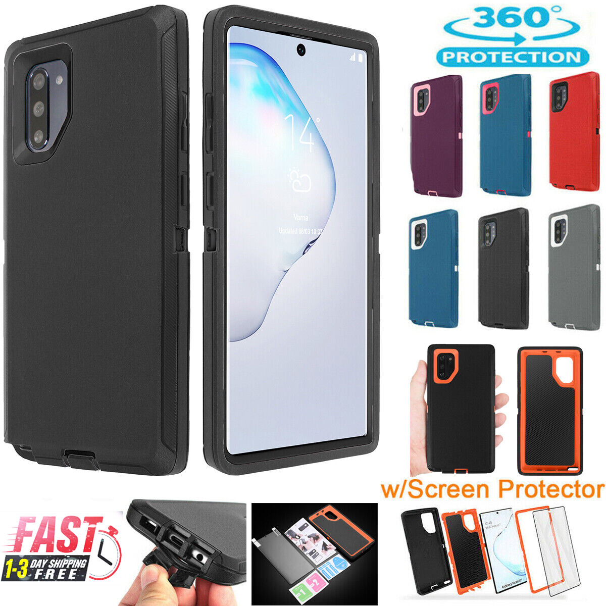 For Samsung Galaxy Note 10 Plus/Note10 Case Shockproof Heavy Duty