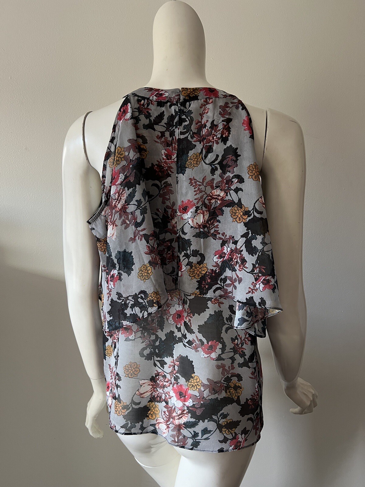 Sweet Sinammon Multicolor Floral Printed Polyester Sleeveless Halter Top Tank S