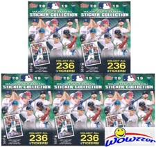 (5) 2019 Topps Baseball Stickers EXCLUSIVE Blaster Box-200 Stickers+5 Poster