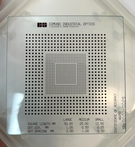 Edmund Optics - Chrome On Glass 3-Frequency Grid Distortion Target ...