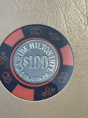 $100 Caribe Hilton San Juan Puerto Rico Casino Chip  **Very Rare** Never Seen