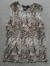 Tess Studio Snake Pattern sleeveless Womens Small S ruffles Made in USA *ware