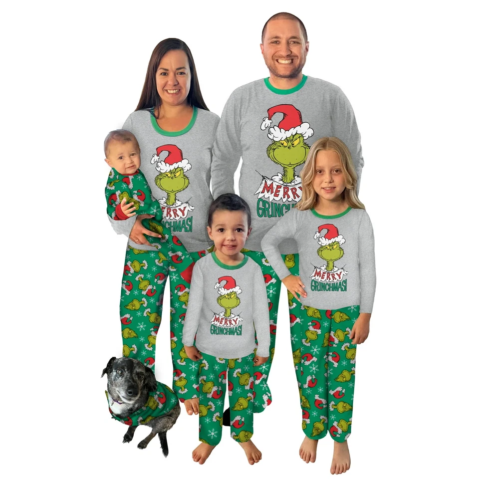 Conjunto Pijama Niños El Grinch Camisa Pantalones Niños Niñas Navidad 6 14 16 Dr Seuss Foto 4 de 4