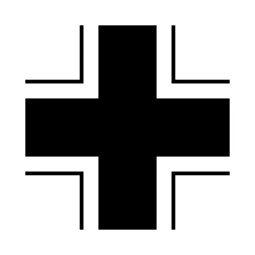 Set of 2 Vintage German (Balkin Balkenkreuz) Cross Vinyl Decal - Select Size