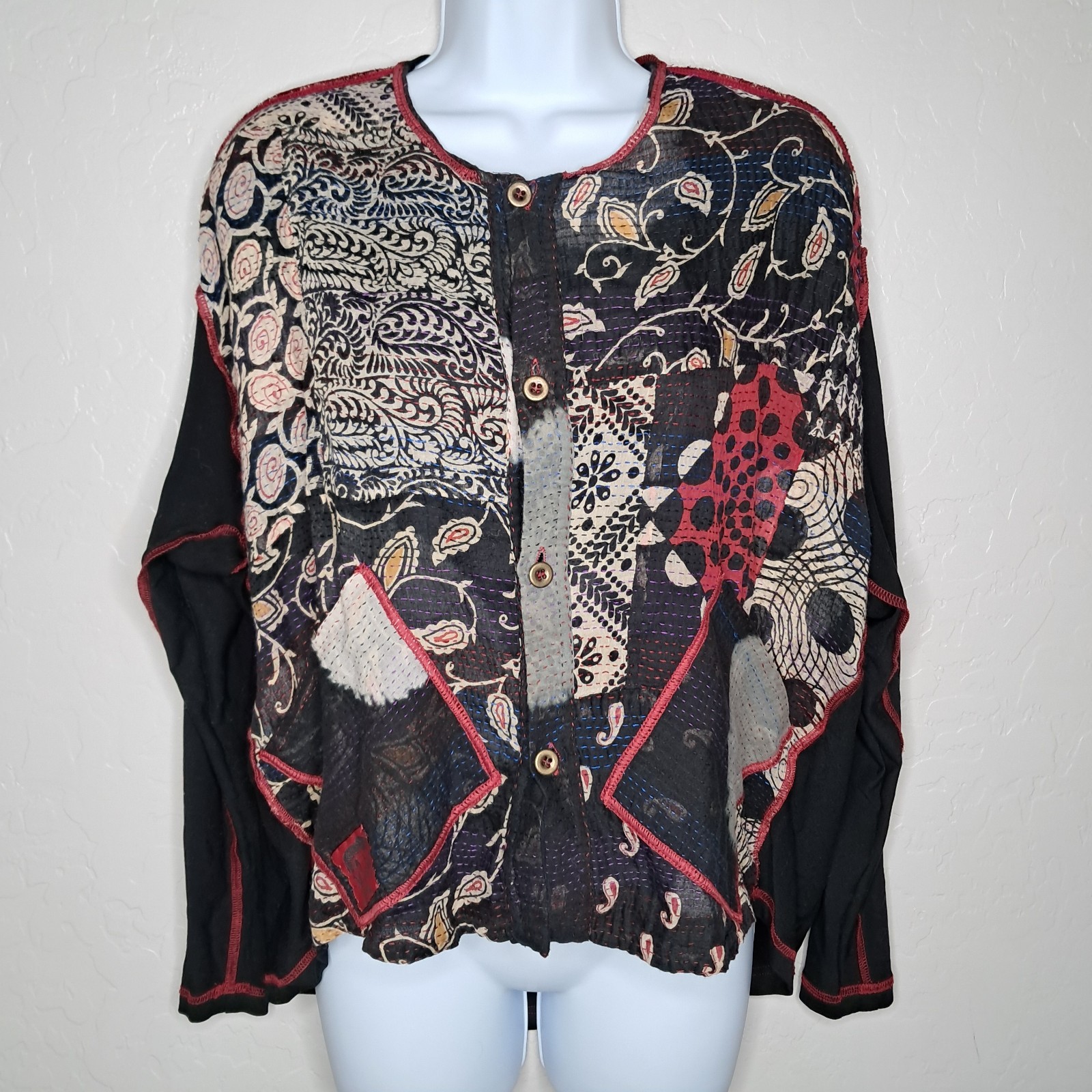 Meiko Mintz Patchwork Kantha Reversible Long Slee… - image 5