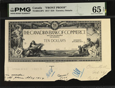 PMG RARE Canada FRONT PROOF 10 Dollars 1917 P-75160412P1 GEM Uncirculated 65 EPQ