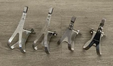 CHRISTOPHE SPECIAL AND MINOURA TOE CLIPS (4) LARGE STEEL TWO SETS ONE IS LL