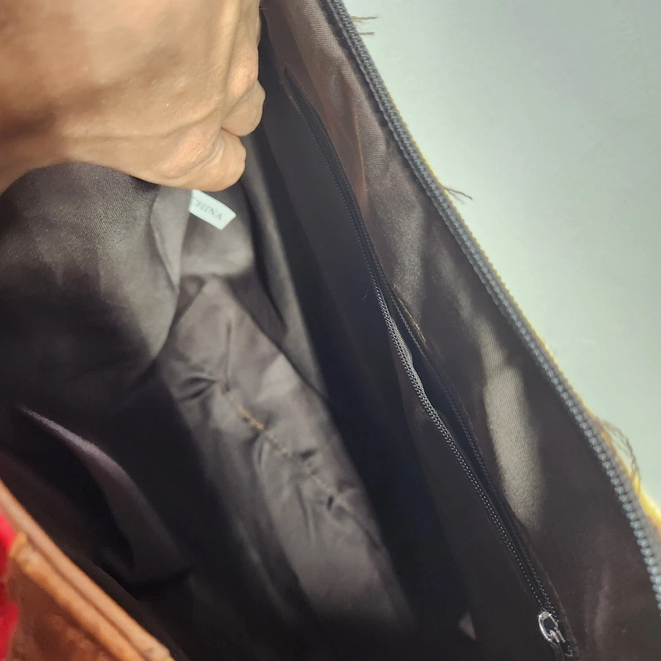 Genuine Leather Colorful Floral Patchwork Handbag Women's Tote Shoulder Bag - Image 3 of 4