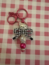 Hello Kitty Black Bow Pink Adorable Keychain Handmade With Quality Beads