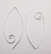 16 Pcs 48X19mm Earring Finding Wire Silver Plated Jewelry Making