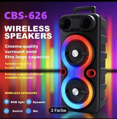 Wireless Lautsprecher Subwoofer Mikrofon Portable Speaker Party Karaoke Box