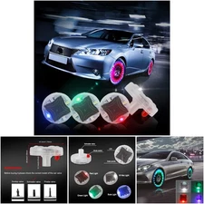 4PC Air Valve Hub Lamp Cap Light Motion Sensor Colorful LED Tire Light