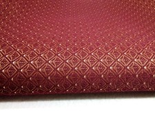 Burgundy  Gold Geometric Diamond Pattern Jacquard Upholstery Fabric 77" x 27"