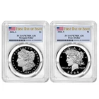 2pc Set - 2024-S $1 Proof Morgan and Peace Silver Dollar PCGS PR70DCAM FDOI