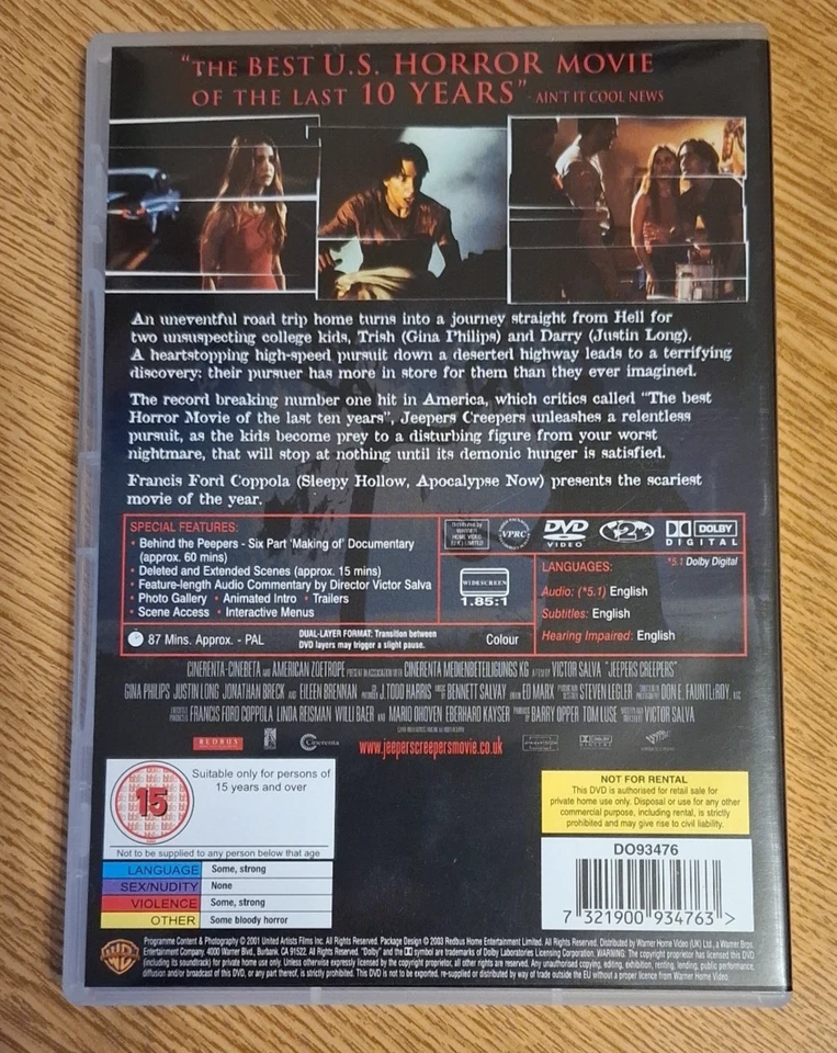 Jeepers Creepers DVD - Image 2 of 4