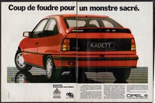 1985 OPEL Kadett GSI Vintage Original 2 page Print AD | Red car photo France