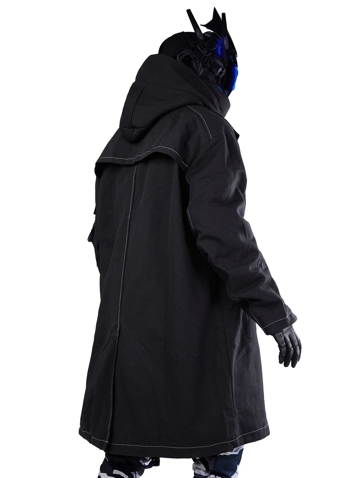 Niepce Men's Techwear Long Black Utility Jacket Cyberpunk Long Windbreaker - product detail image 3