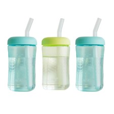 The First Years Squeeze  Sip Toddler Straw Cups - Small, Green/Teal