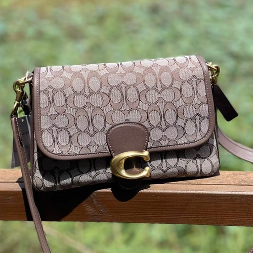 COACH Soft Tabby Shoulder Bag In Signature Jacquard Brown C4821 F/S JP
