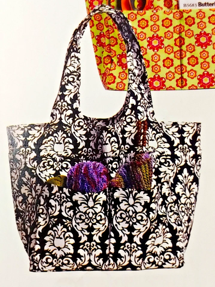 Butterick See & Sew 5741 Multi Pocket TOTE BAG Knitting Market Sewing School - Image 3 of 4
