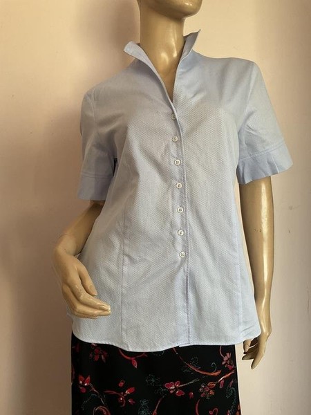 Women ETERNA Shirt Blue Cotton 40 / L / 48 #3PL6
