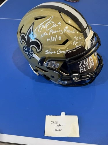 Drew Brees Saints Signed And Multi-inscribed Speedflex Helmet