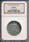 1941 PROOF WALKING LIBERTY SILVER HALF DOLLAR NO "AW" **NGC CERTIFIED PF 68* **