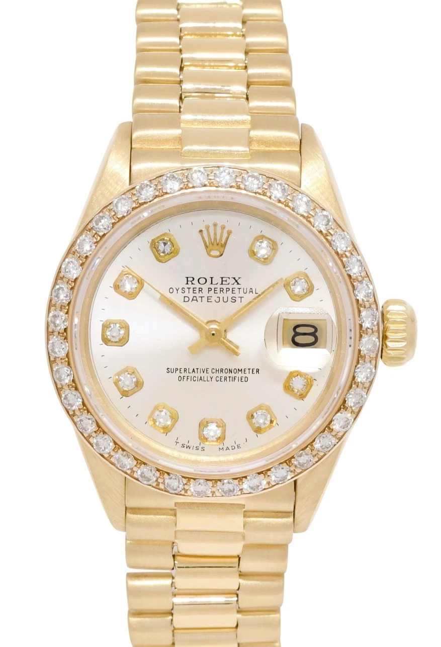 Rolex — Rolex Datejust President 18k Yellow Gold Diamond Dial/Bezel 26mm Watch '79 6917