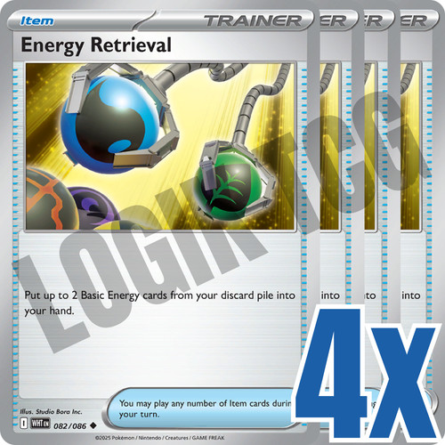 4x Energy Retrieval 082/086 x4 - White Flare - Pokemon TCG - Playset