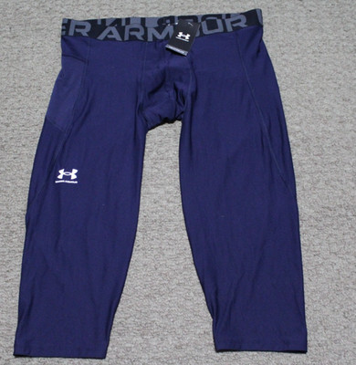 NWT Under Armour HeatGear 3/4 Leg Navy Blue Compression Leggings Men's 3XL