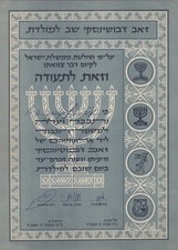 MENACHEM BEGIN (ISRAEL) - DOCUMENT SIGNED