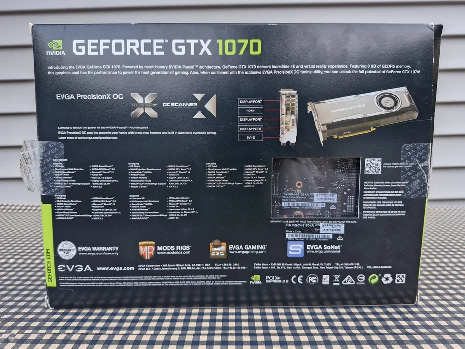 EVGA GeForce GTX 1070 8GB GDDR5 Graphics Card – New Open Box - Image 3 of 4