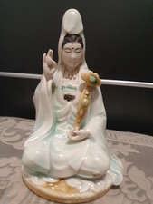 Vintage Buddha Porcelain Figure,  13cm High, Guanyin (Kuan Yin)