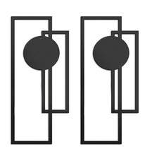 Abstract Line iron Wall Art Set Modern Minimalist Black and White Decor for Livi