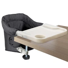 Hook On High Chair w/ Removable Tray, Folding Portable Clip-on Table Baby Seat