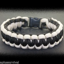 Desert Sand & Black Paracord Rope Survival Bracelet 550lb - Made in the USA