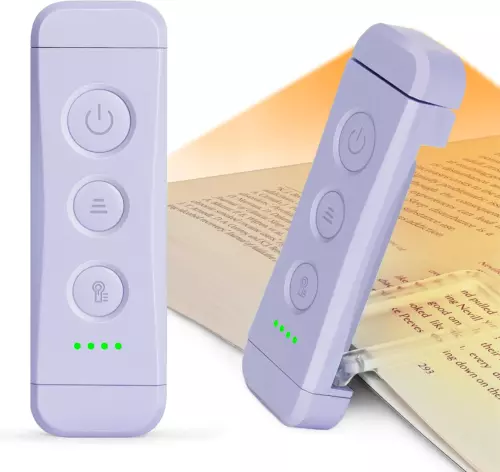 Glocusent USB Rechargeable Book Light for Reading in Bed, Portable Clip-On LED R