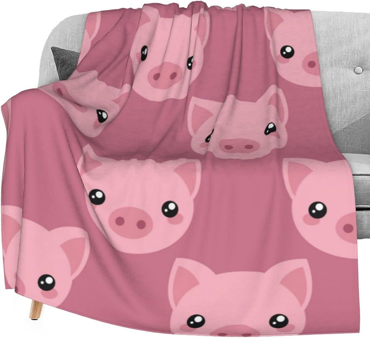 Delerain Cute Cartoon Pig Soft Throw Blanket 40