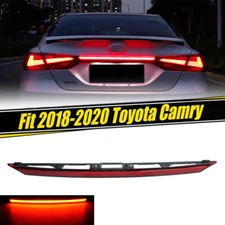 Fit 2018-2020 Toyota Camry 3D Optic Rear RED Lens LED Brake Trunk Tail Light